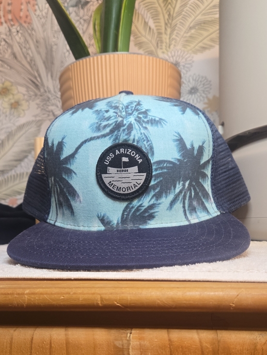 Other - USS Arizona Memorial Palm Tree Trucker Hat - Blue